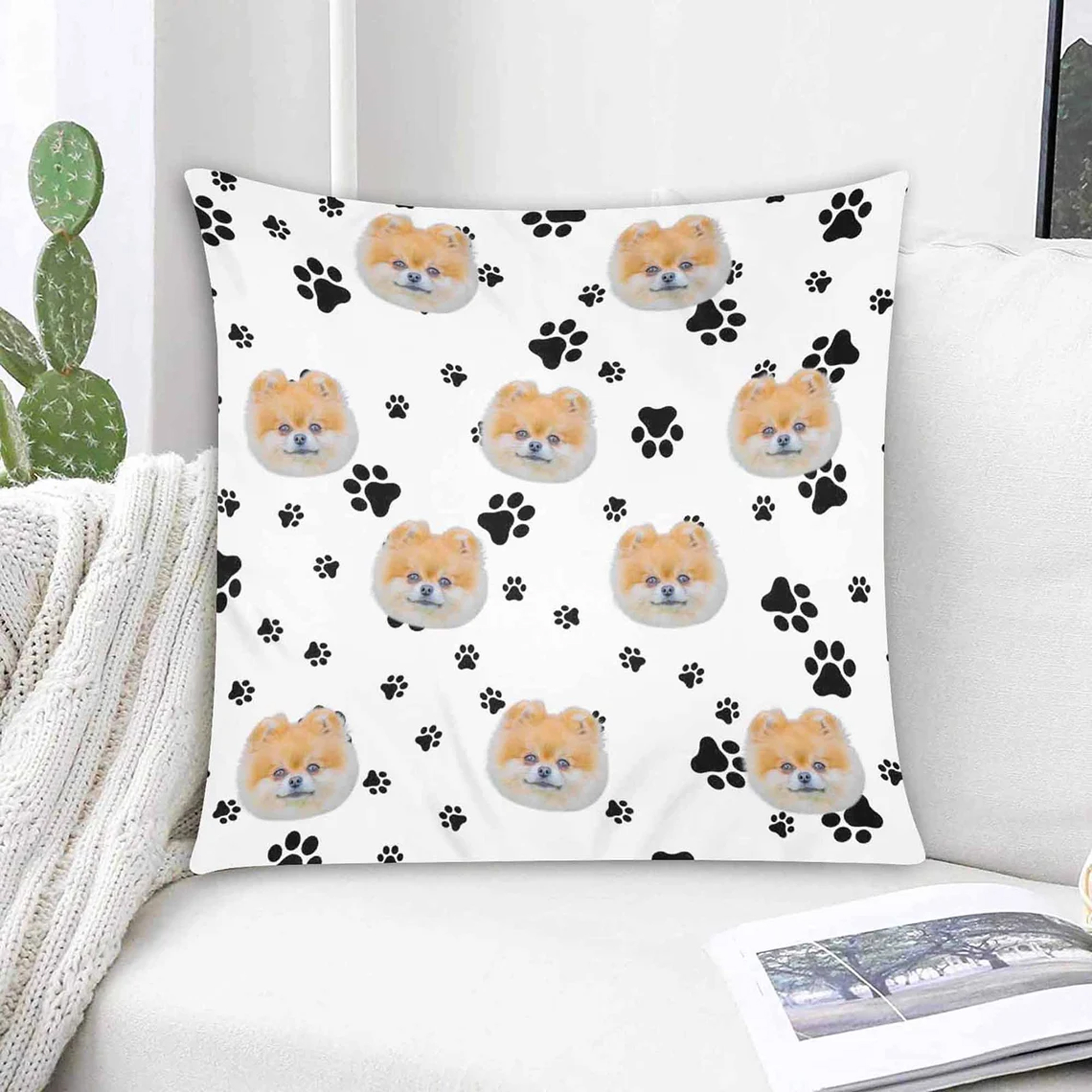 Custom Pet Face Photo Pillow Cases Home Decor Housewarming Gift